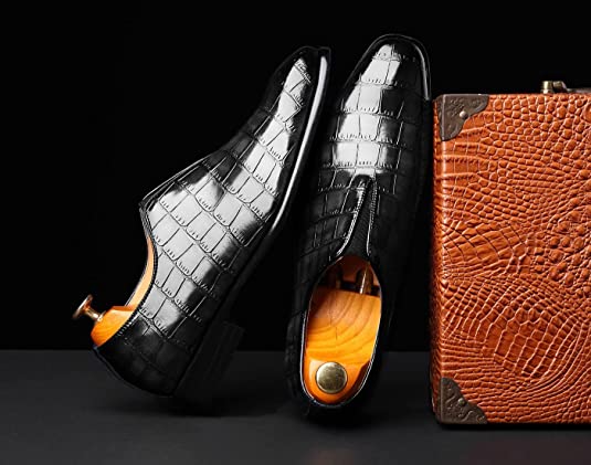 Santimon Men's Smoking Loafers Checkered