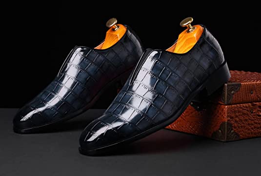 Santimon Men's Smoking Loafers Checkered