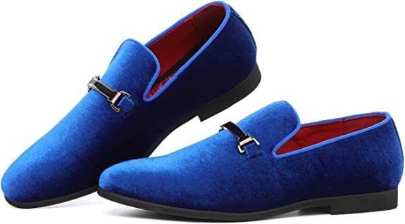 Santimon Men's Smoking Loafers Velvet Horsebit