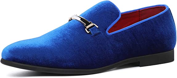 santimon Men's Smoking Loafers Velvet Horsebit
