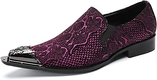 Santimon Men's Snake Printed Western Loafers