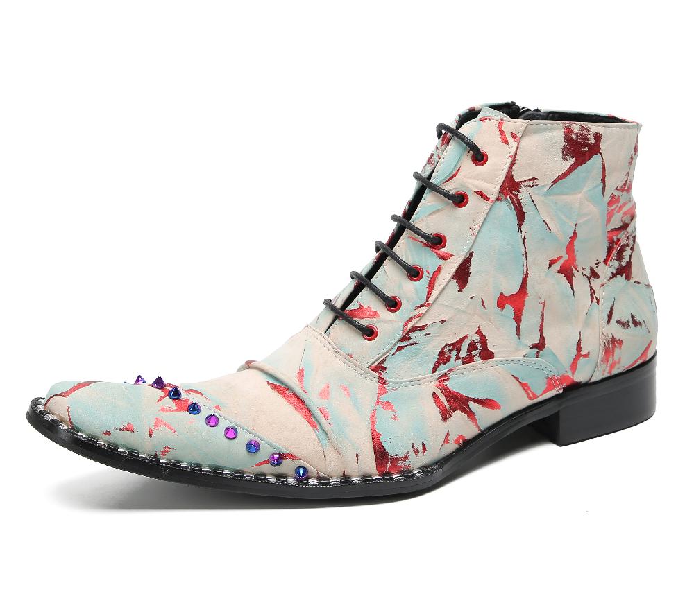 santimon Men's Studded Casual Western Boots