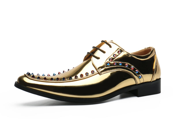 Santimon Men's Studded Leather Oxfords