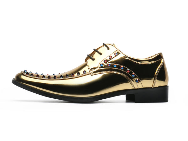 Santimon Men's Studded Leather Oxfords