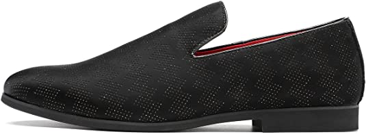 Santimon Men's Suede Breathable Smoking Loafers