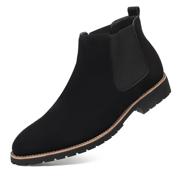 Santimon Men's Suede Chelsea Boots 1 Inch Heel