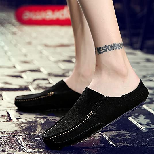 Santimon Men's Suede Clogs Slippers Breathable