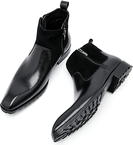 Santimon Men's Suede Composite Chelsea Boots