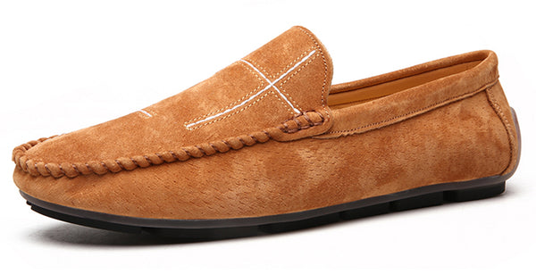 Santimon Men's Suede Cross Driving Moccasins