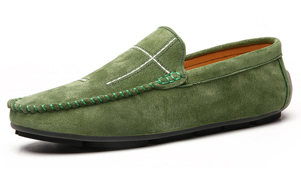 Santimon Men's Suede Cross Driving Moccasins