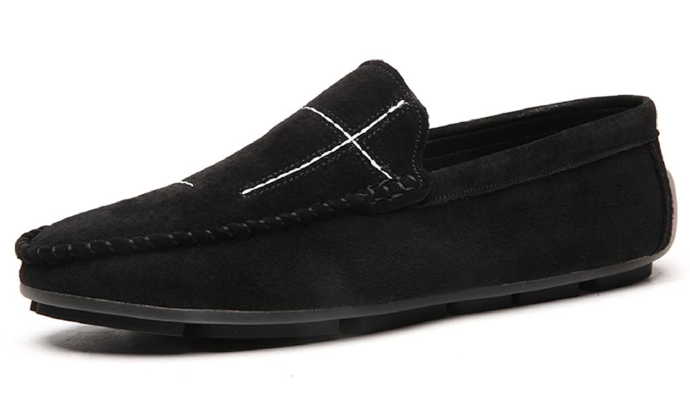 santimon Men's Suede Cross Driving Moccasins
