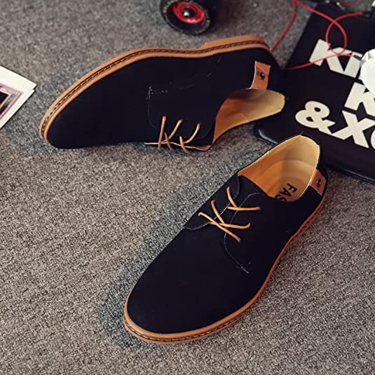 Santimon Men's Suede Derby Casual Lightweight