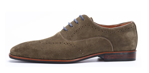 Santimon Men's Suede Leather Brogue Oxfords