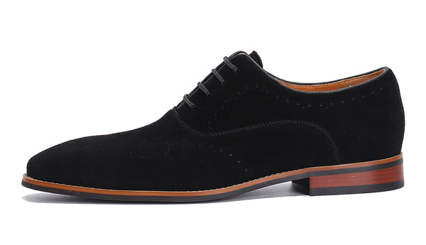 Santimon Men's Suede Leather Brogue Oxfords