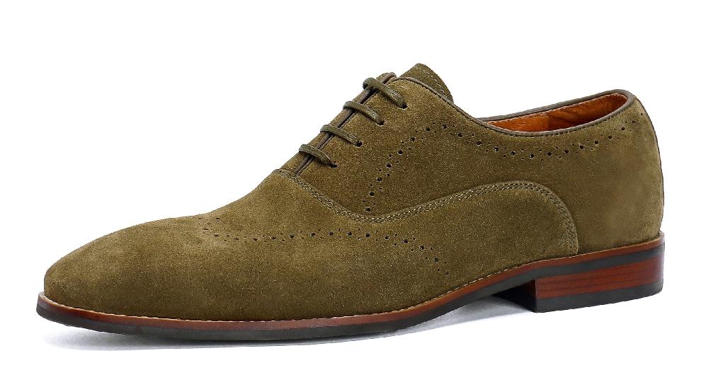 santimon Men's Suede Leather Brogue Oxfords