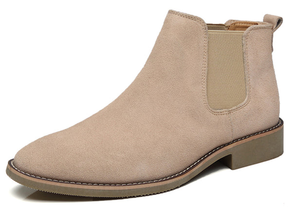 Santimon Men's Suede Leather Chelsea Boots