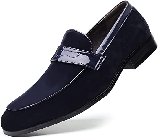 Santimon Men's Suede Penny Loafers