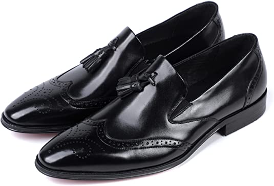 santimon Men's Tassel Loafers Wingtip