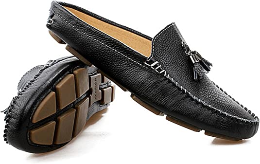 Santimon Men's Tassel Mules Casual Slippers