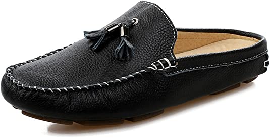 santimon Men's Tassel Mules Casual Slippers