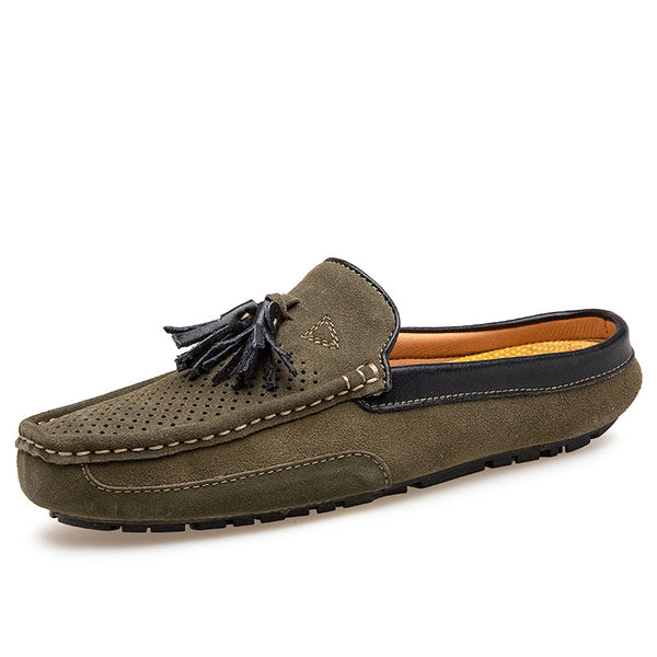 Santimon Men's Tassel Perforated Driving Clogs
