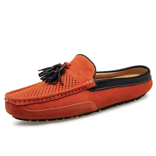 Santimon Men's Tassel Perforated Driving Clogs