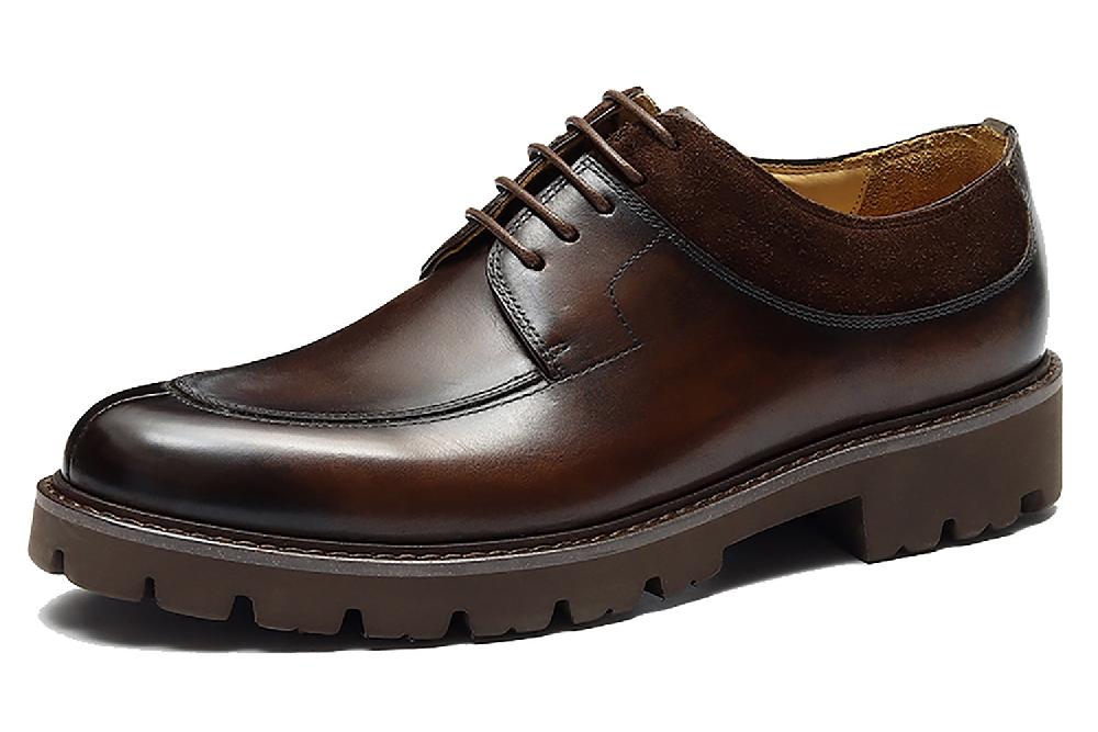 santimon Men's Thick Sole Formal Leather Derby