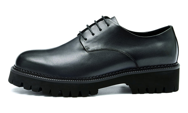 Santimon Men's Thick Sole Plain Toe Dress Derby