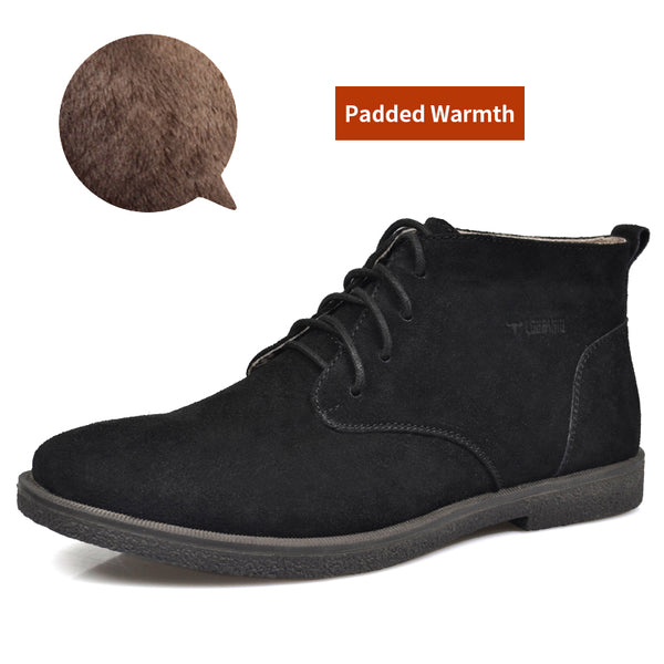 Santimon Men's Tuxedo Genuine Suede Derby Boots