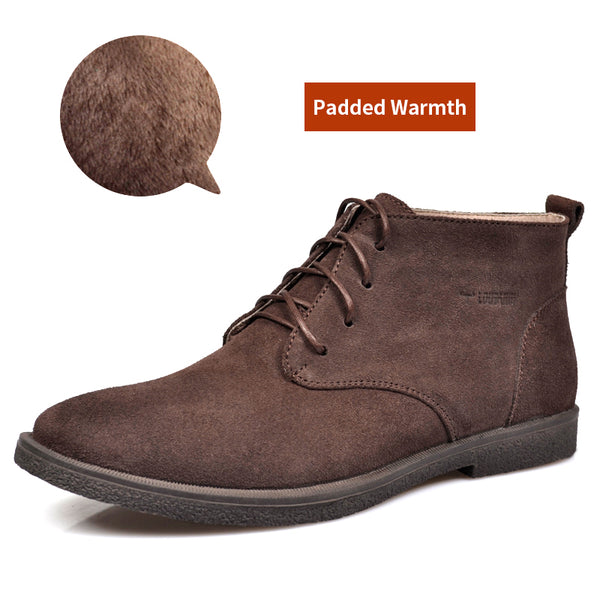 Santimon Men's Tuxedo Genuine Suede Derby Boots