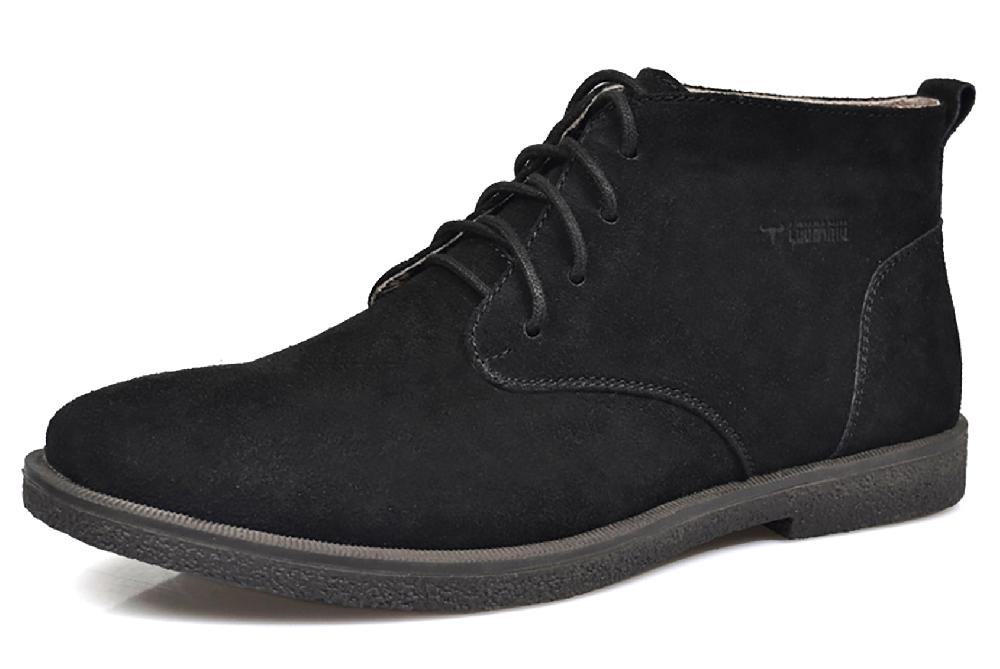 santimon Men's Tuxedo Genuine Suede Derby Boots