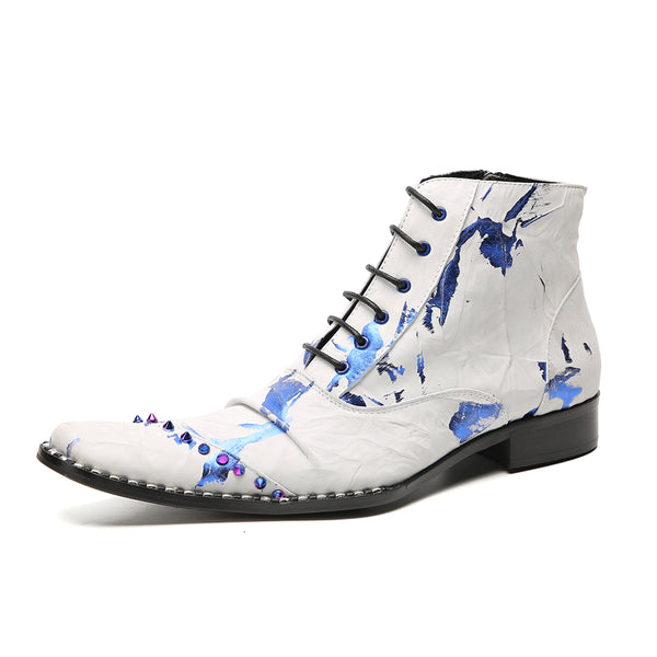 Santimon Men's Western Boots Novelty Beaded