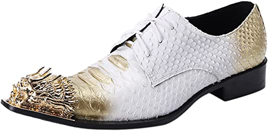 Santimon Men's Western Derby Dragon Metal Toe