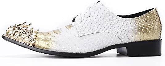 Santimon Men's Western Derby Dragon Metal Toe