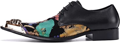 Santimon Men's Western Derby Floral Party Shoes