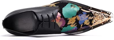 Santimon Men's Western Derby Floral Party Shoes