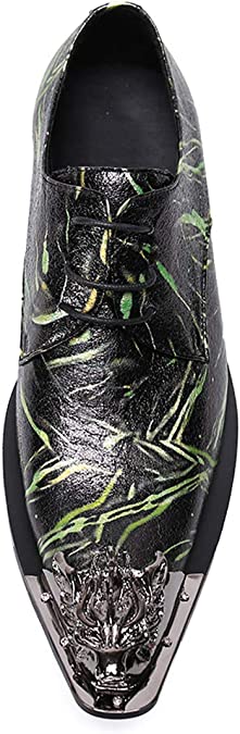 Santimon Men's Western Derby Metal Dragon Tip