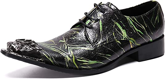 santimon Men's Western Derby Metal Dragon Tip