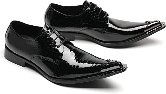 Santimon Men's Western Derby Metal Tip