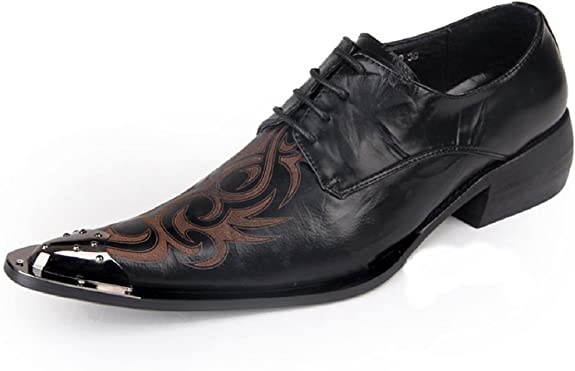 Santimon Men's Western Derby Metal Tip