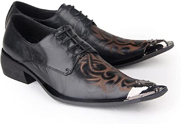 Santimon Men's Western Derby Metal Tip
