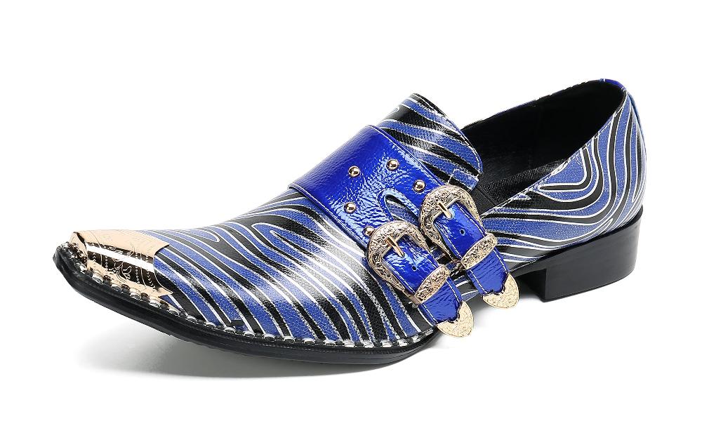 santimon Men's Western Loafer Buckle Metal Tip