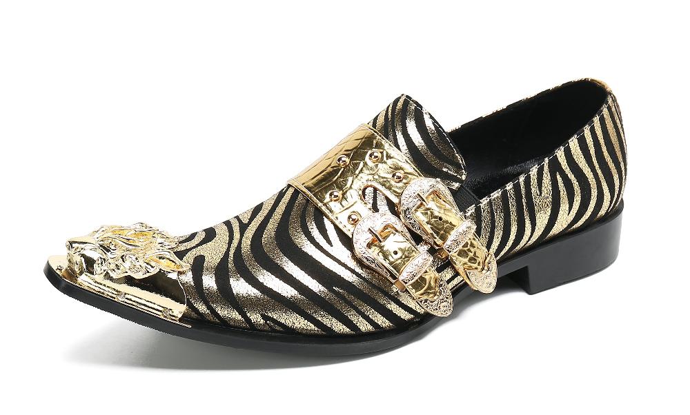 santimon Men's Western Loafer Metal Tip Buckle