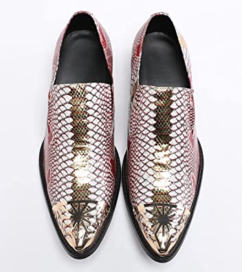 Santimon Men's Western Loafers Gold Tip
