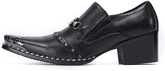 Santimon Men's Western Loafers Heeled Rivet