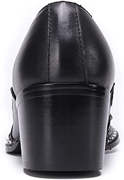 Santimon Men's Western Loafers Heeled Rivet