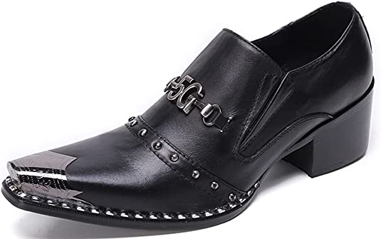 santimon Men's Western Loafers Heeled Rivet