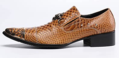 Santimon Men‘s Western Loafers Lion Hardware