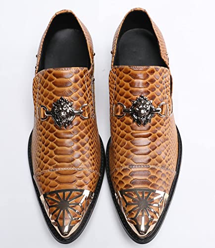 Santimon Men‘s Western Loafers Lion Hardware