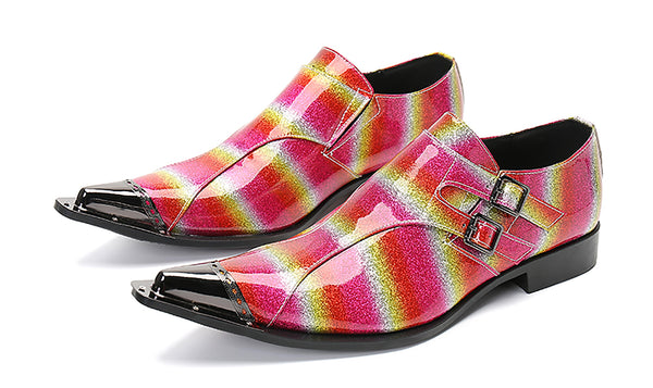 Santimon Men's Western Loafers Metal Tip